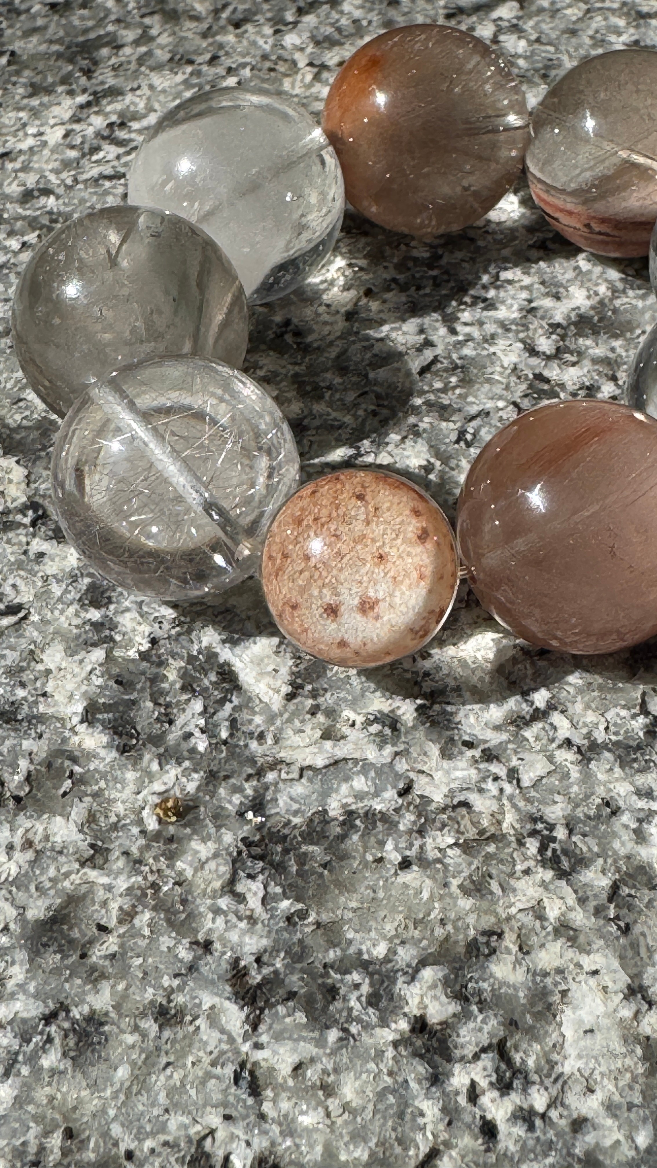 made of earth crystal bracelet peach